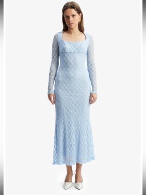 NWOT! - BARDOT ADONI LACE MIDI DRESS CORNFLOWER BLUE - SZ 4